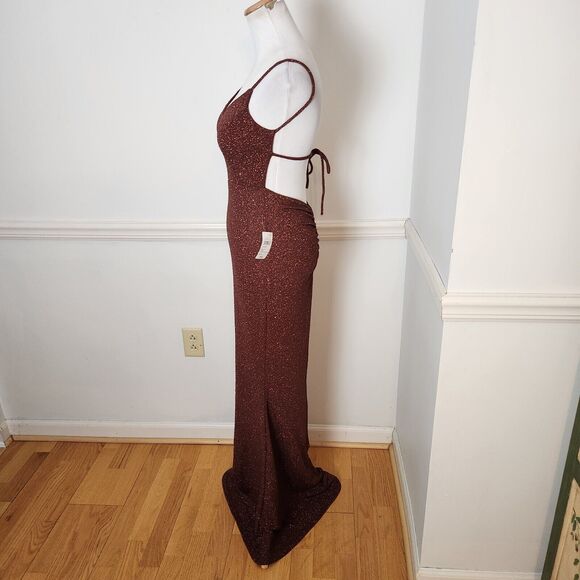 New Windsor Irene Maxi Dress Size Small Womens Sparkle Brown Mermaid For… - Picture 4 of 9